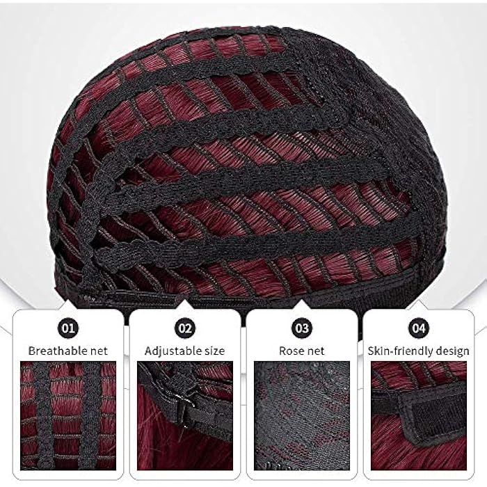 Padom wigs with bangs big wave and curly fluffy wig, and built-in breathable adjustable hair cover (GRAY) - Image 4